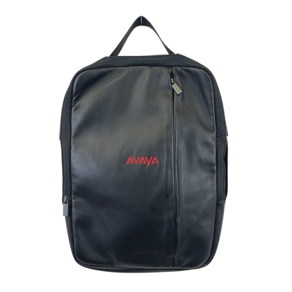 Moleskine Backpack Black Soft Touch Avaya Logo Men's Laptop Travel Work Flaw
